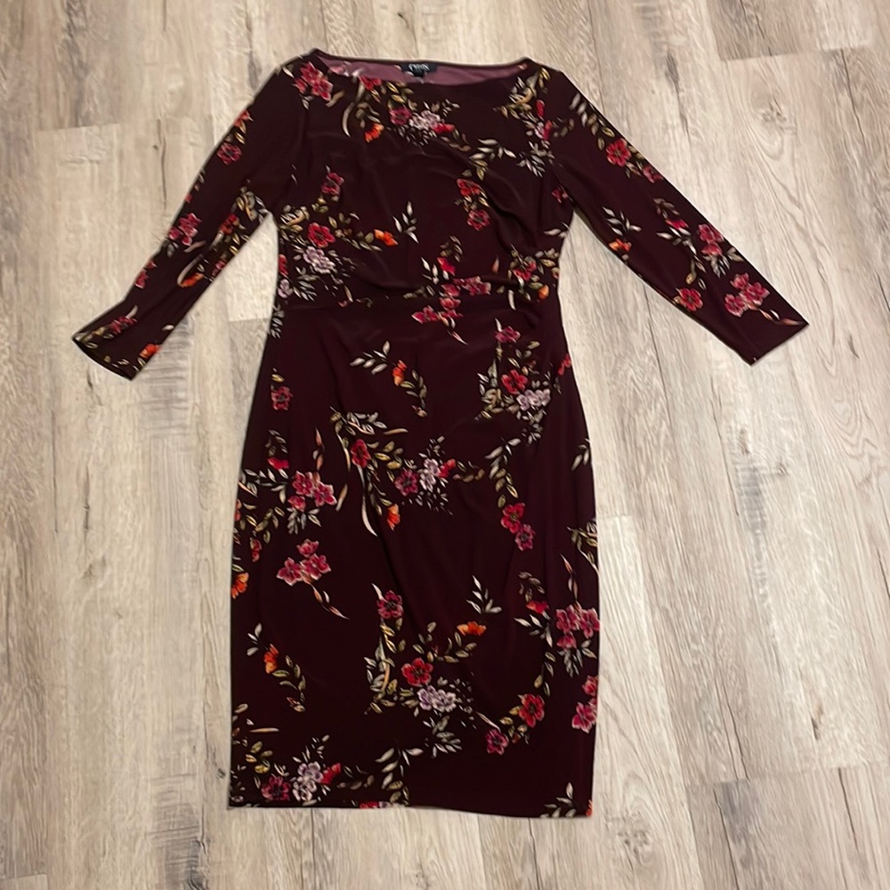 Chaps purple floral medium dress